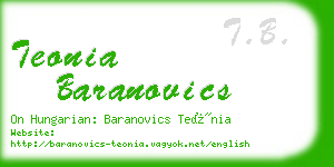 teonia baranovics business card